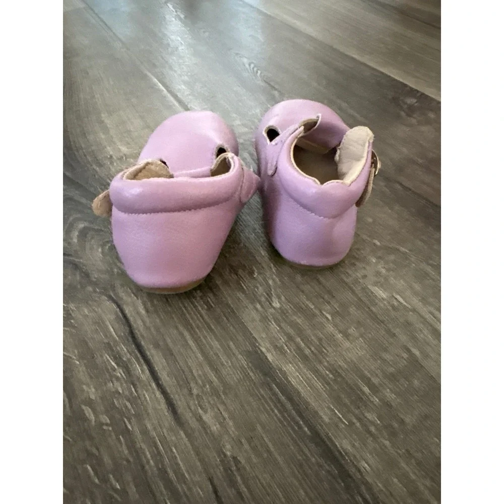 Teg Lad Lavender Leather T Strap Mary Jane Crib Shoes Toddler Size 7‎